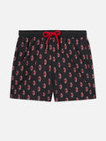 Costume mare Jean Lighting rosso e nero con stampa logo Milan | Special Edition