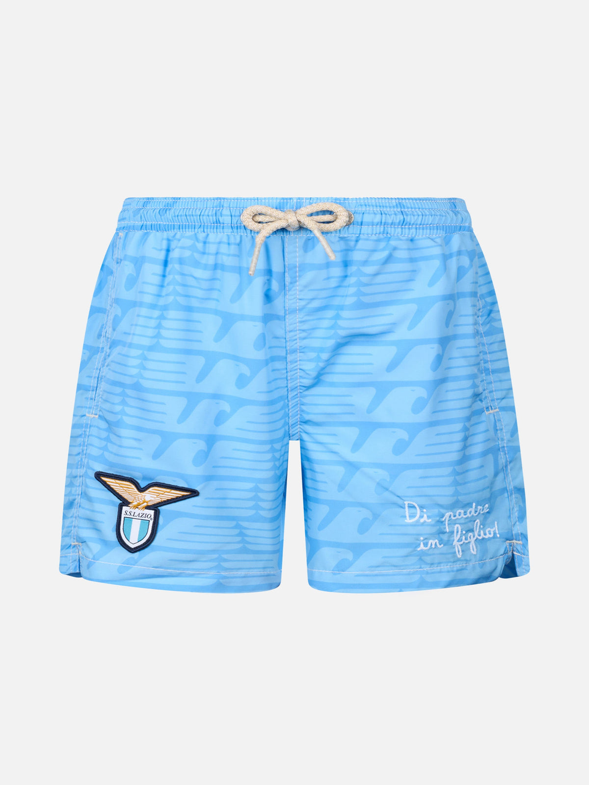 Costume mare Jean Lighting azzurro con stampa logo Lazio | Special Edition