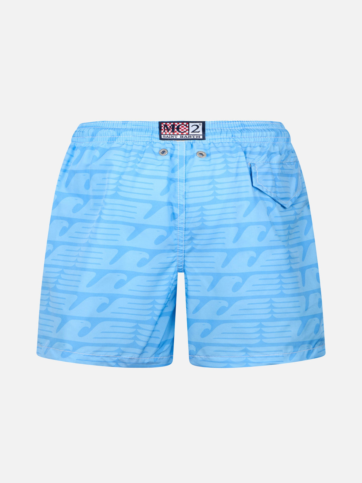 Costume mare Jean Lighting azzurro con stampa logo Lazio | Special Edition
