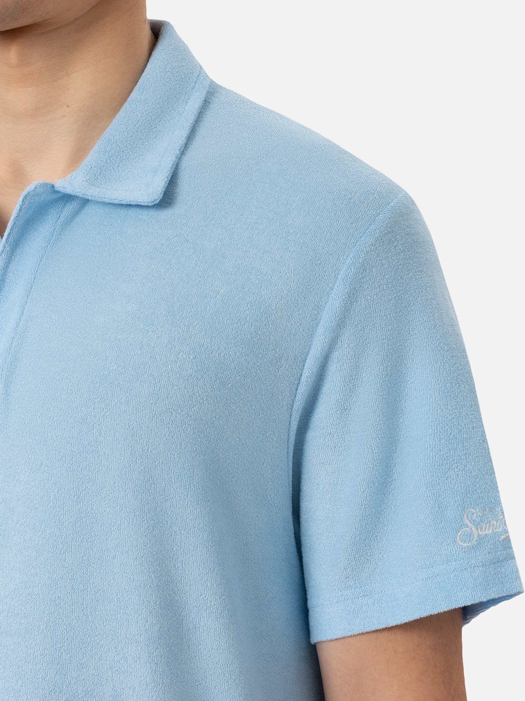 Polo Jeremy azzurra in spugna con ricamo logo product image 4
