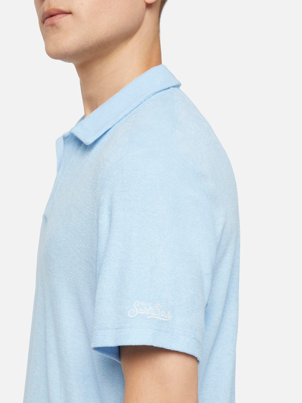 Polo Jeremy azzurra in spugna con ricamo logo product image 2