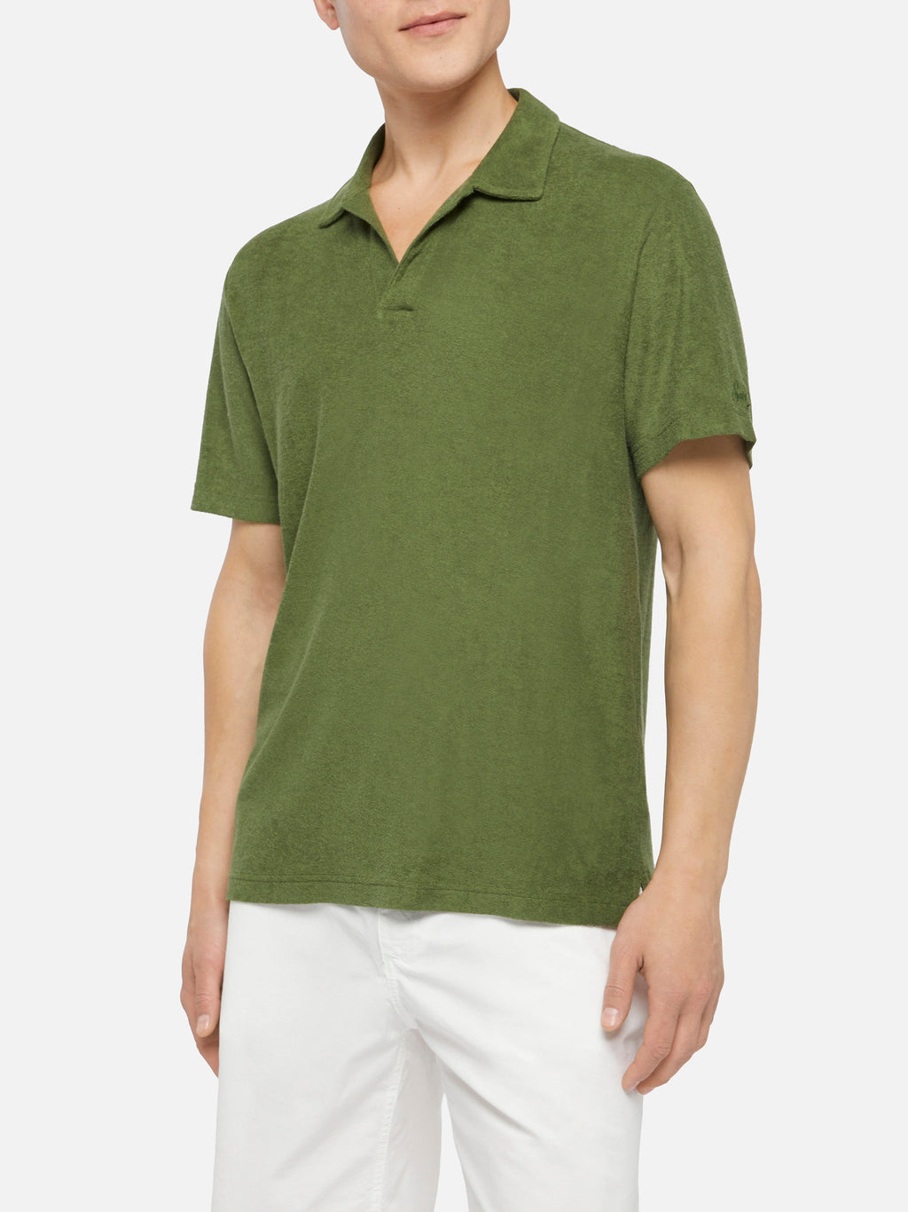 Polo Jeremy verde militare in spugna product image 1