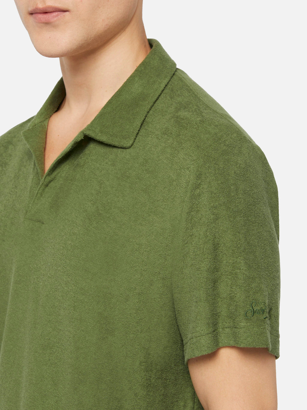 Polo Jeremy verde militare in spugna product image 2