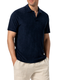 Polo Jeremy blu navy in spugna con ricamo logo product image 1