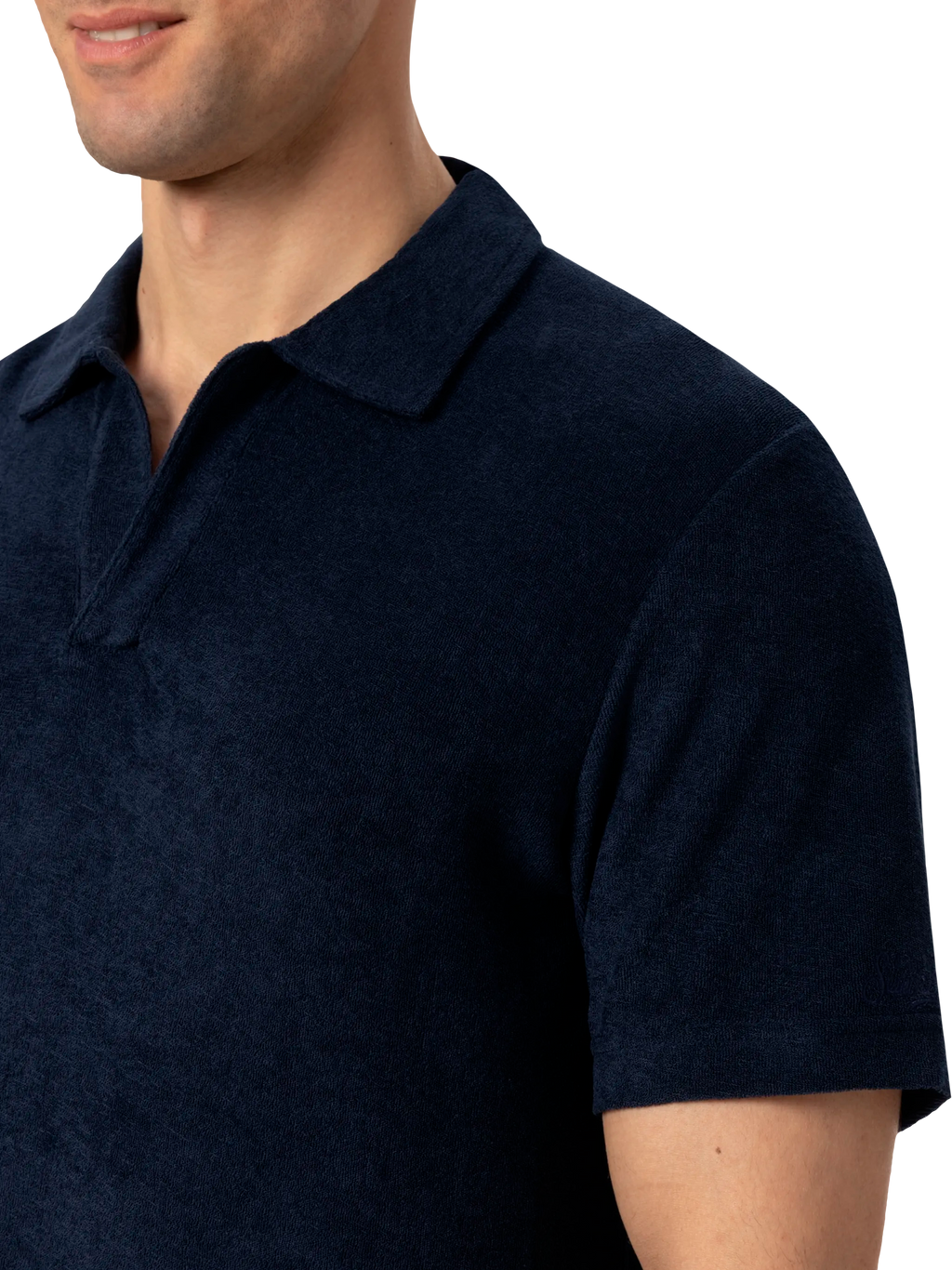 Polo Jeremy blu navy in spugna con ricamo logo product image 3