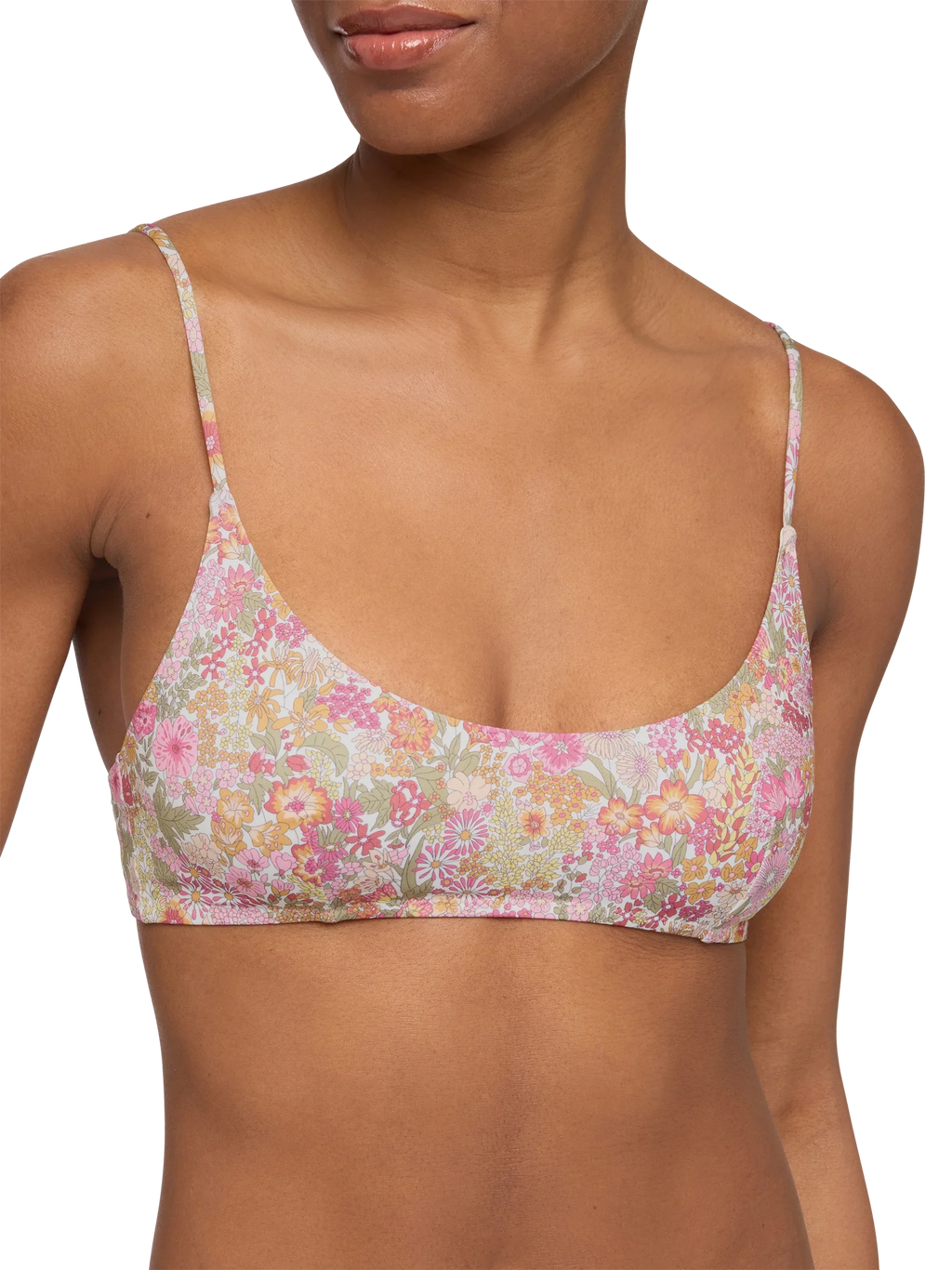 Bikini bralette Judy Virgo verde con stampa floreale Margaret Annie | Made with Liberty Fabric