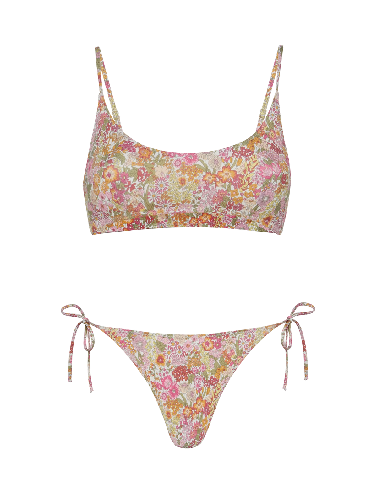 Bikini bralette Judy Virgo verde con stampa floreale Margaret Annie | Made with Liberty Fabric