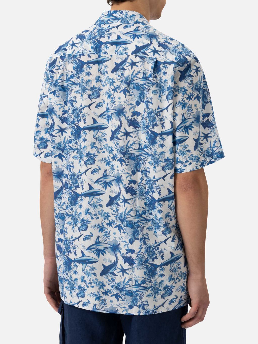 Camicia Kalea bianca in cotone con stampa toile squali product image 2