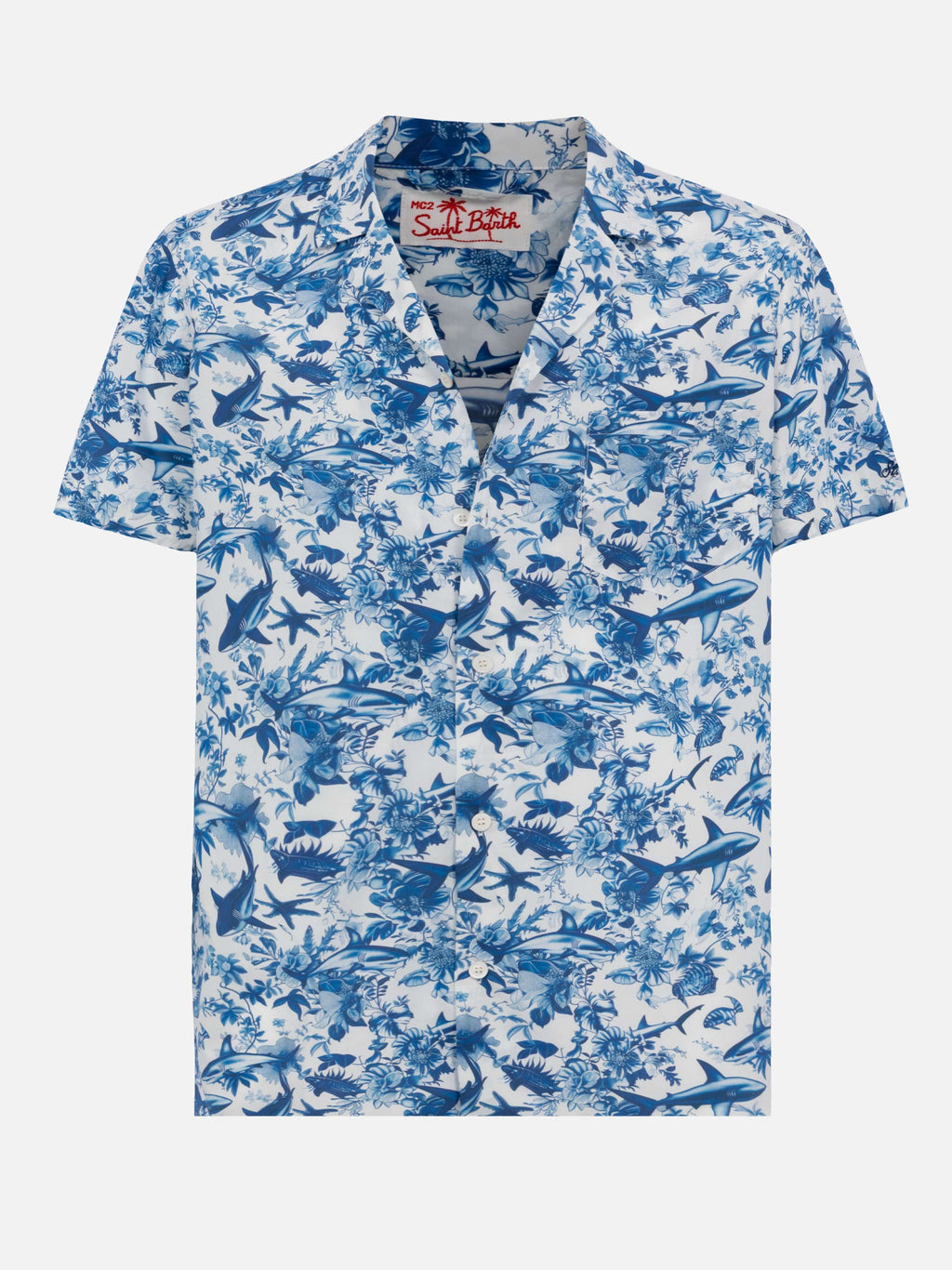 Camicia Kalea bianca in cotone con stampa toile squali product image 4