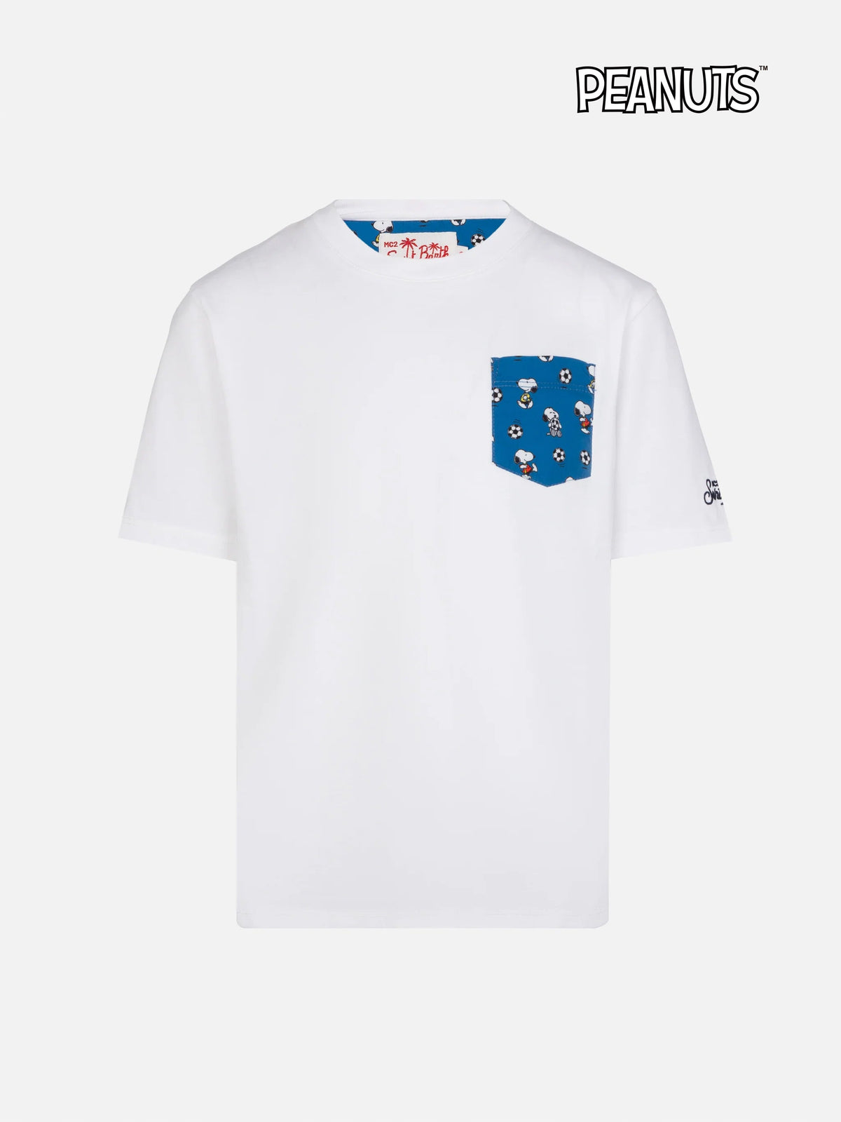 T-shirt Kea bianca con taschino Snoopy calciatore | Special product image 1