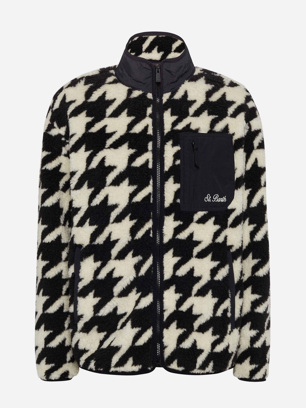 Giacca Keystone bianca in sherpa con stampa pied de poule product image 4