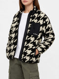 Giacca Keystone bianca in sherpa con stampa pied de poule product image 1