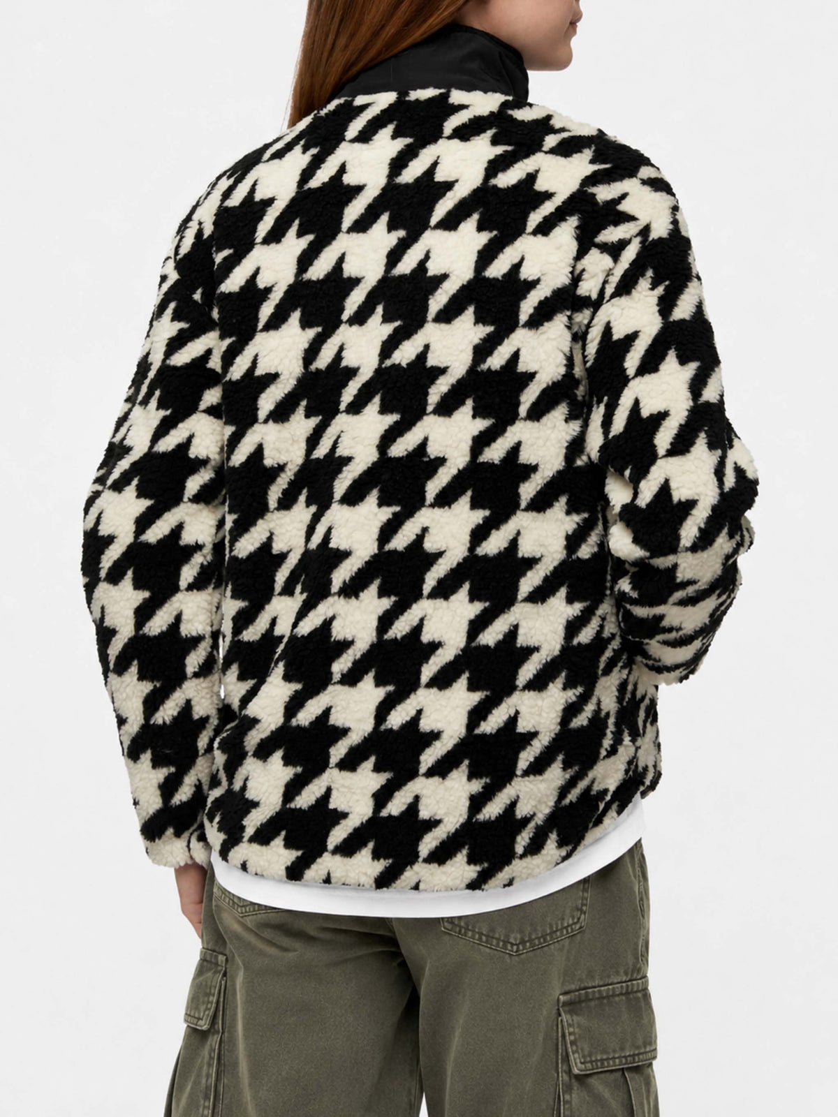 Giacca Keystone bianca in sherpa con stampa pied de poule product image 2