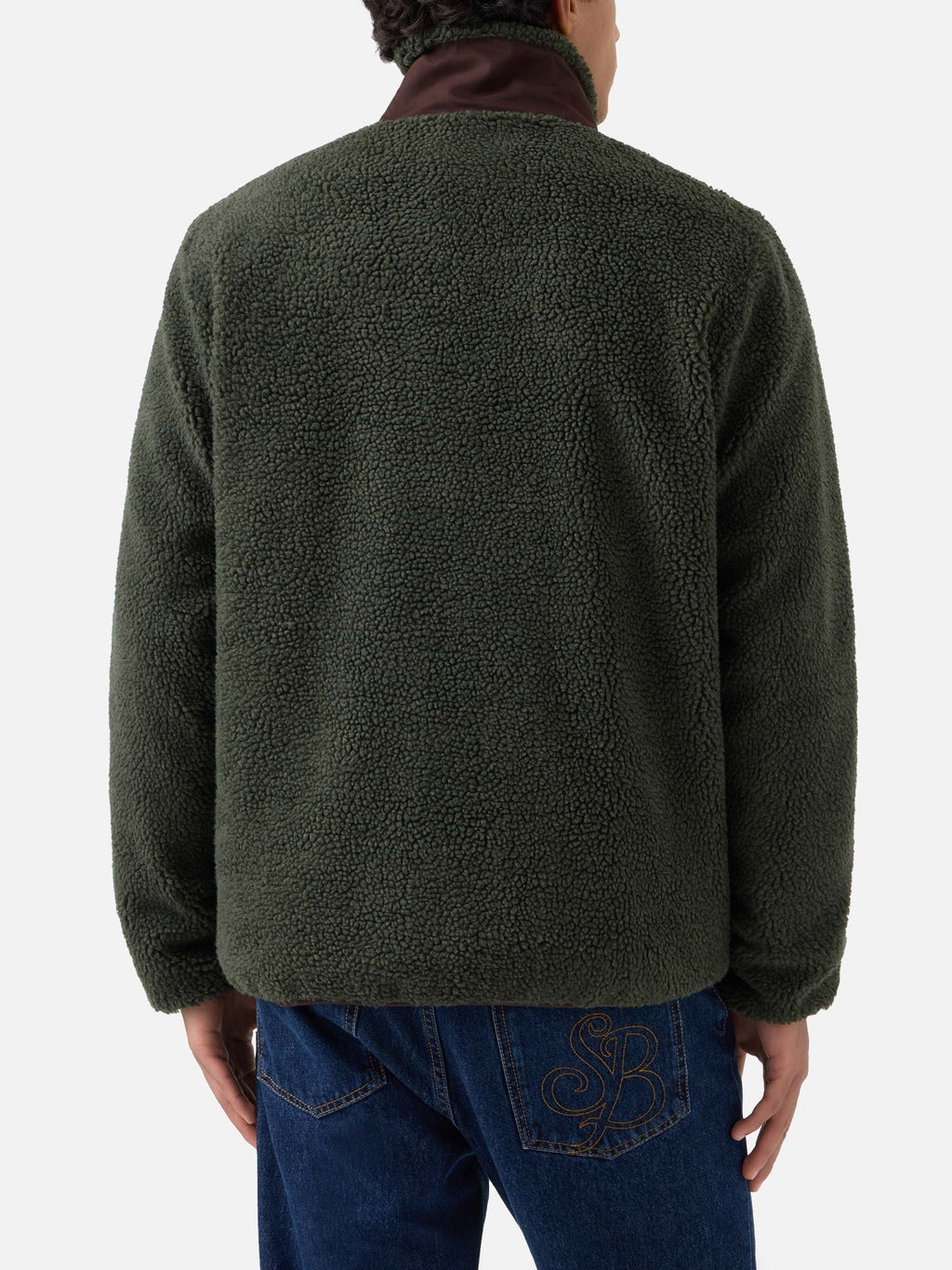 Giacca Keystone verde militare in teddy con chiusura zip product image 3