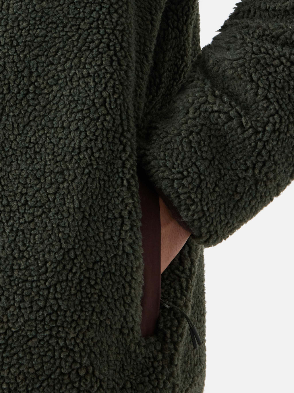 Giacca Keystone verde militare in teddy con chiusura zip product image 5