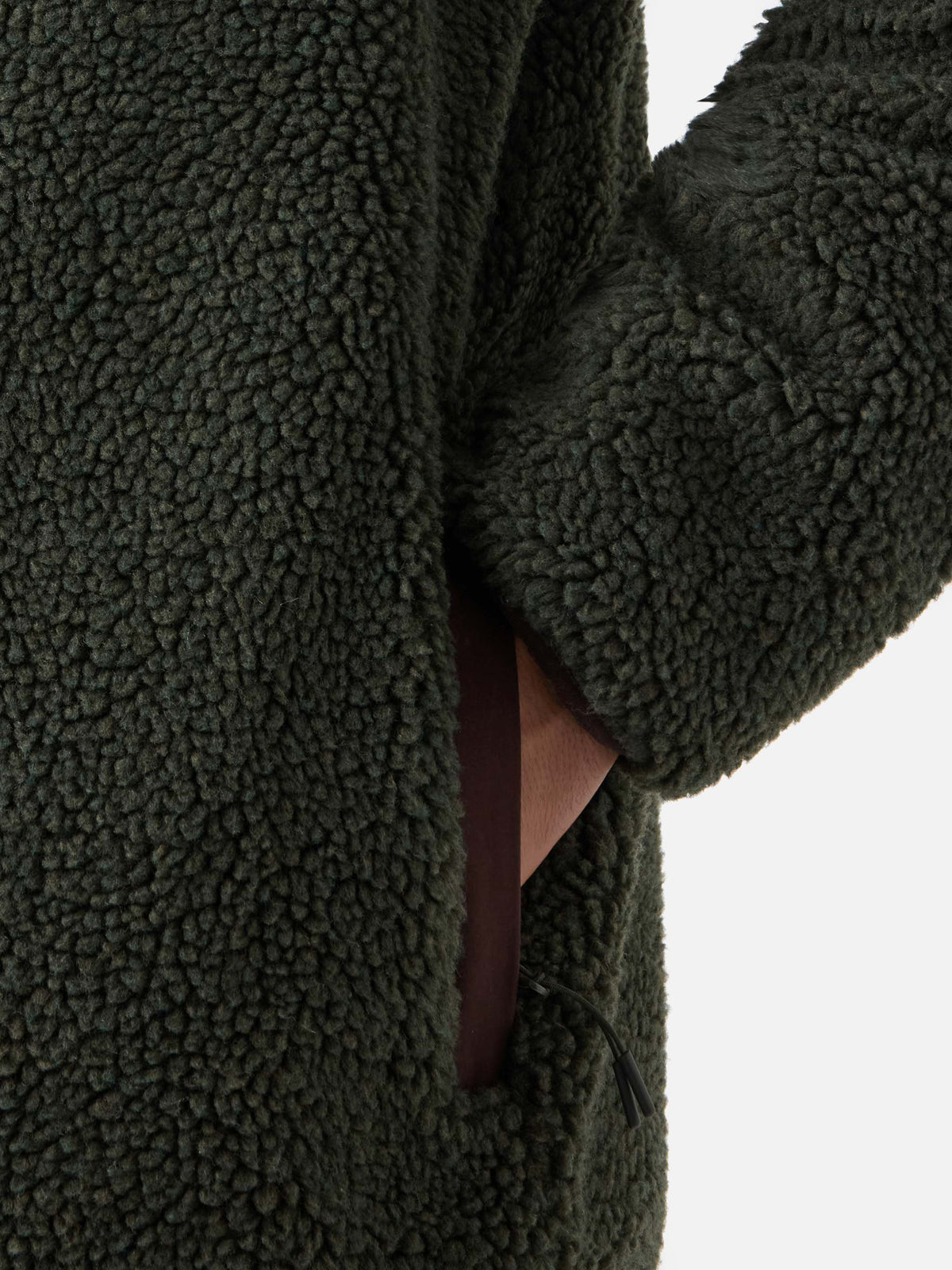 Giacca Keystone verde militare in teddy con chiusura zip product image 5