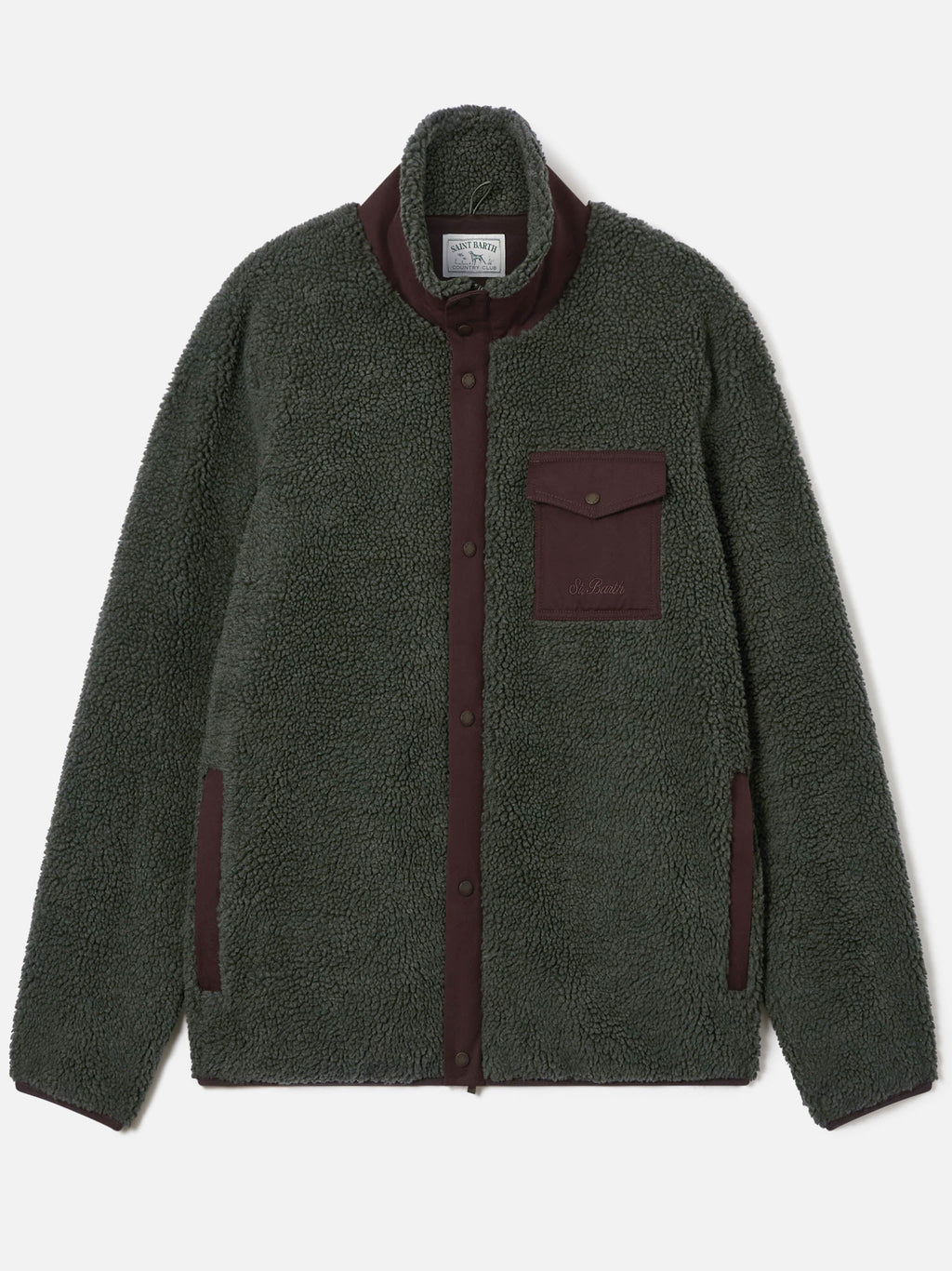 Giacca Keystone verde militare in teddy con chiusura zip product image 6