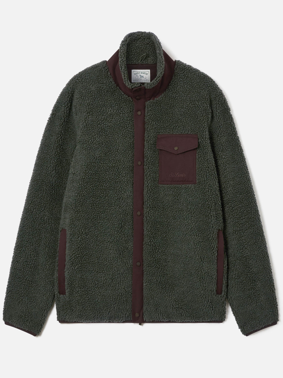 Giacca Keystone verde militare in teddy con chiusura zip product image 6