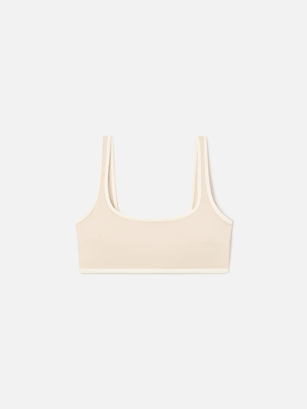 Top fitness Kassie beige con bordi a contrasto