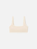 Top fitness Kassie beige con bordi a contrasto