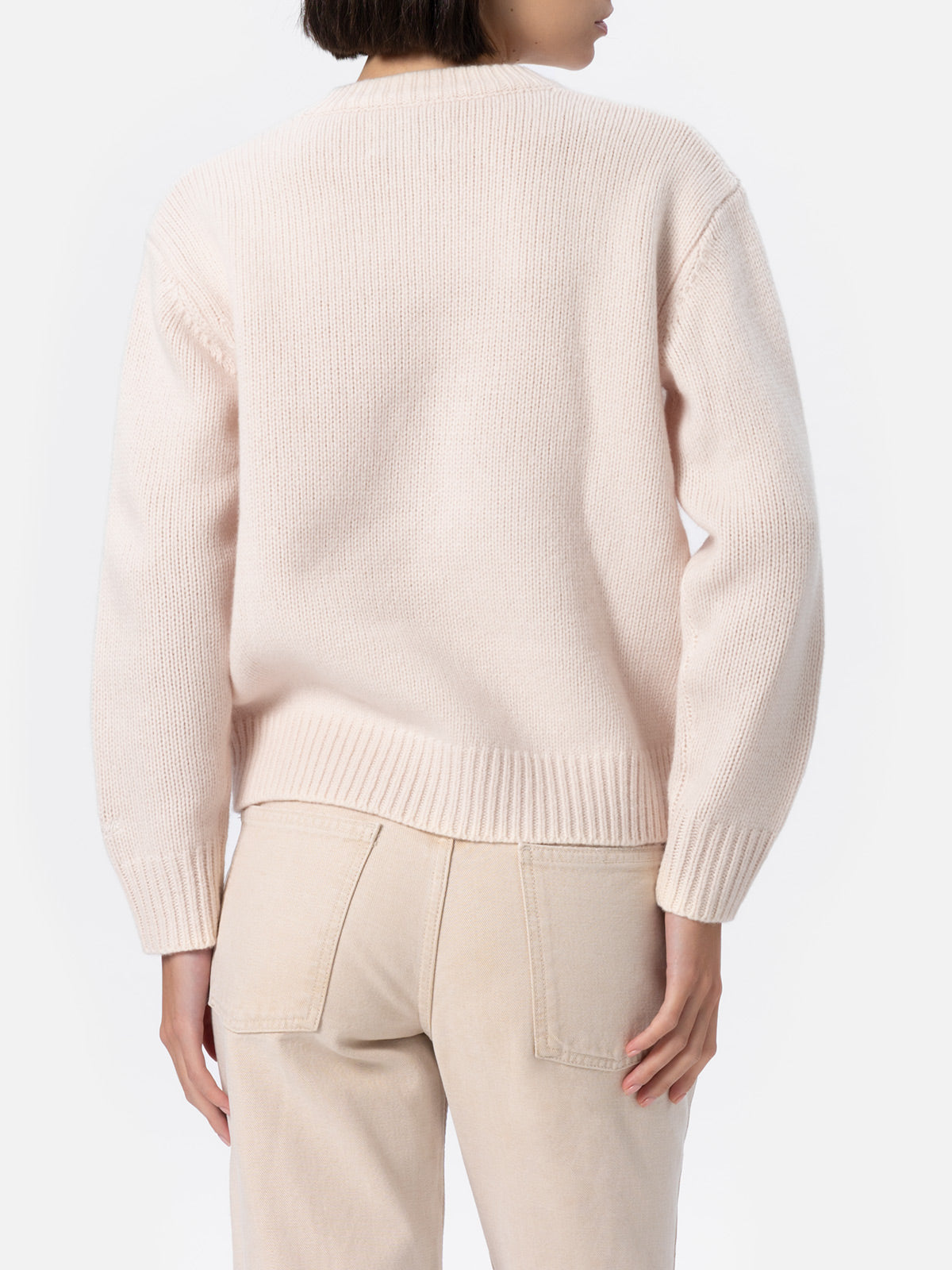 Maglione Kyla bianco panna con jacquard Cortina