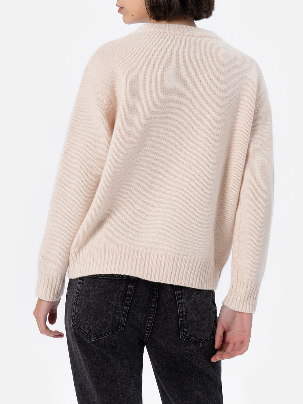 Maglione Kyla bianco panna con jacquard Courma