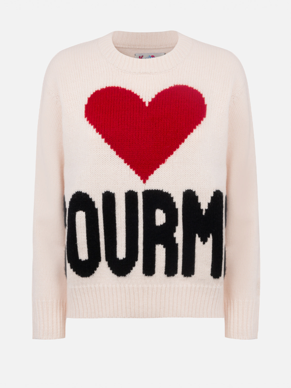 Maglione Kyla bianco panna con jacquard Courma
