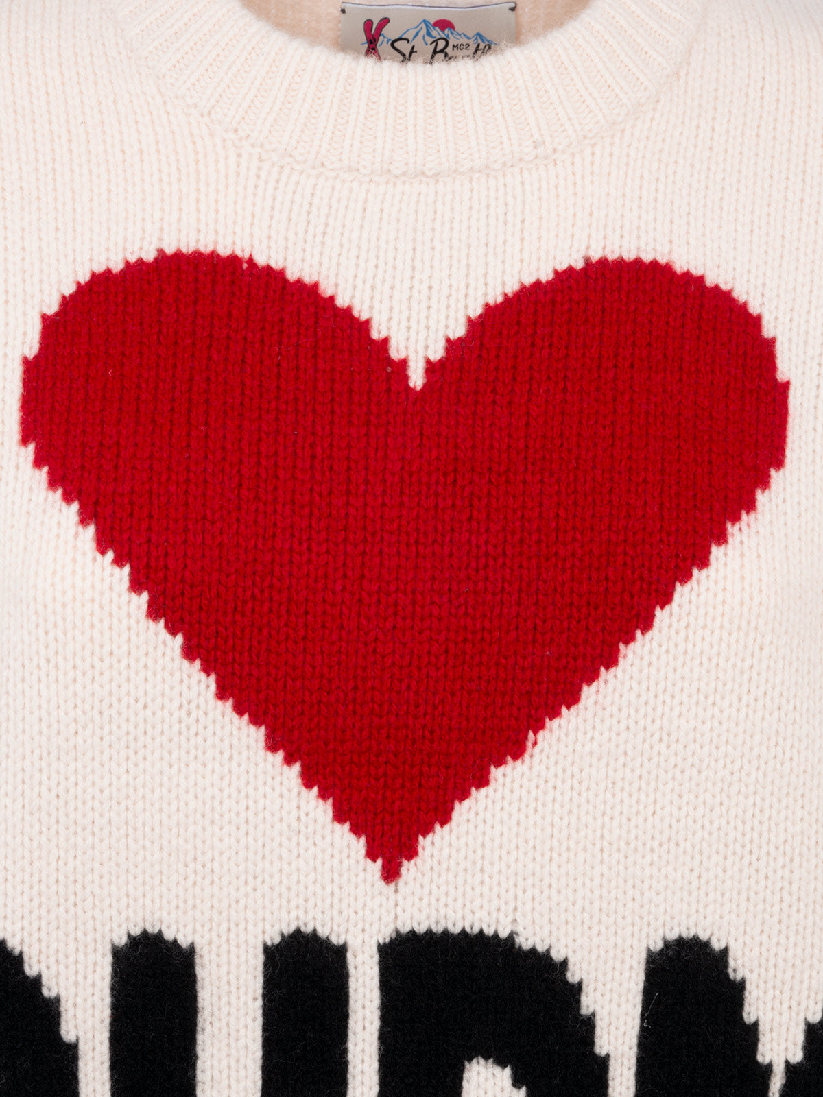 Maglione Kyla bianco panna con jacquard Courma