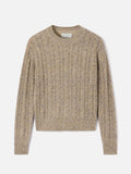 Maglia girocollo Lalia grigio talpa in misto lana Donegal