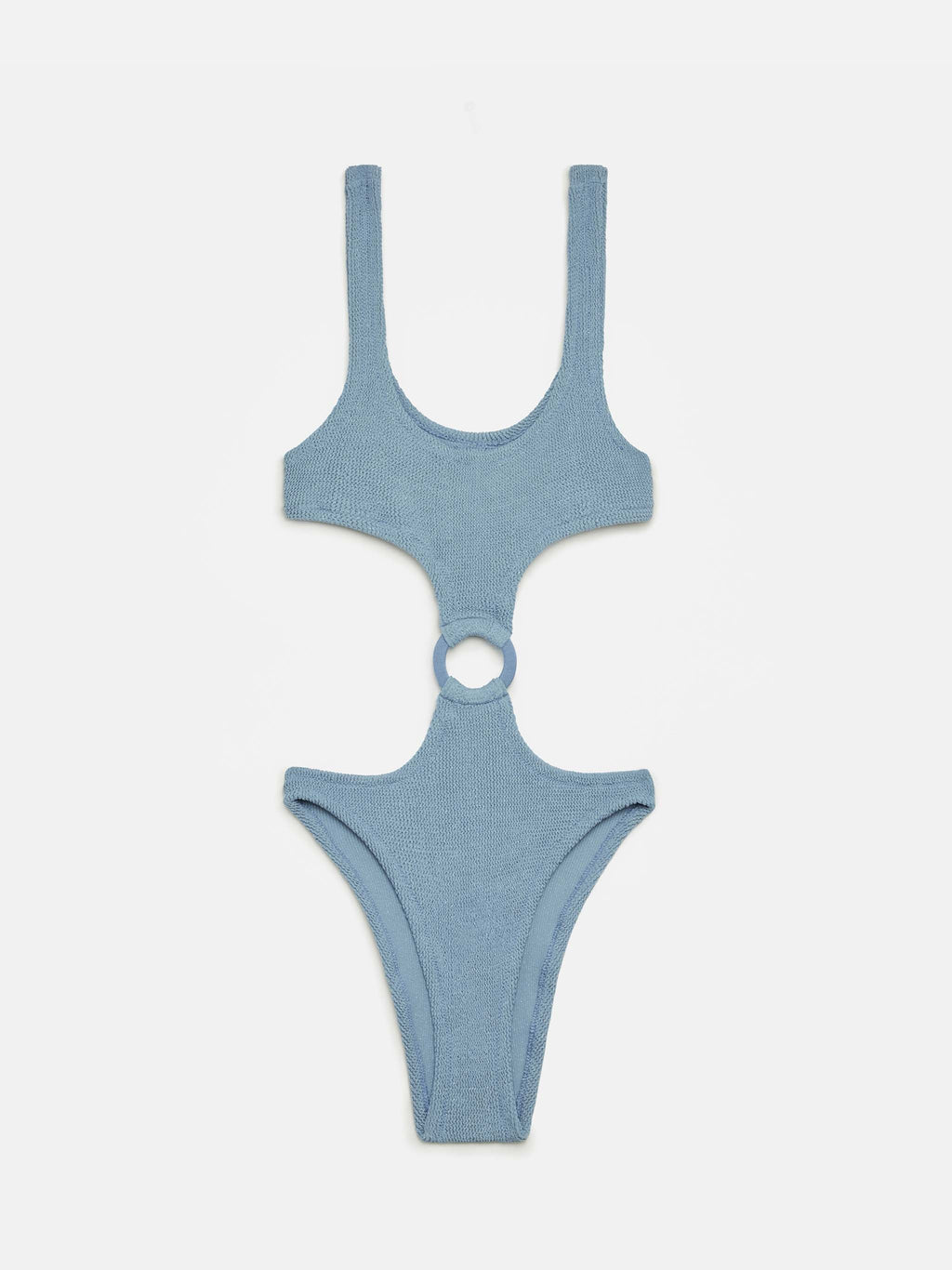 Costume intero Laurel argento in lurex crinkle con anello