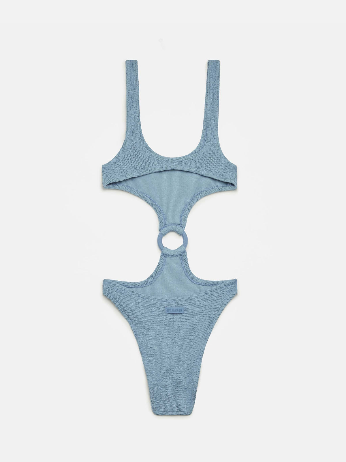 Costume intero Laurel argento in lurex crinkle con anello