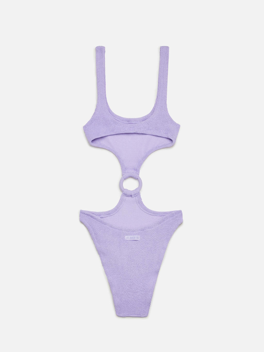 Costume intero Laurel lilla in lurex crinkle con anello