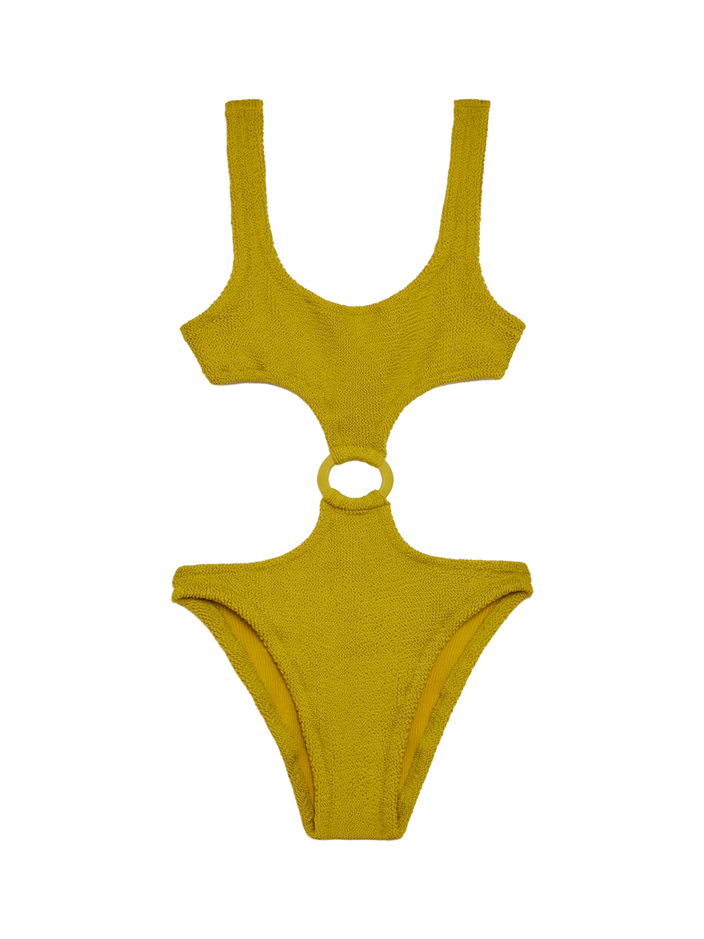Costume intero Laurel verde pistacchio in tessuto crinkle con cut-out