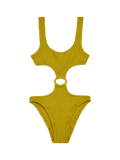 Costume intero Laurel verde pistacchio in tessuto crinkle con cut-out