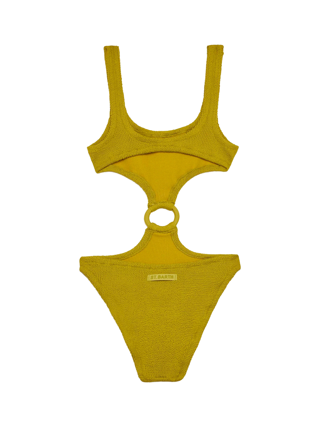 Costume intero Laurel verde pistacchio in tessuto crinkle con cut-out