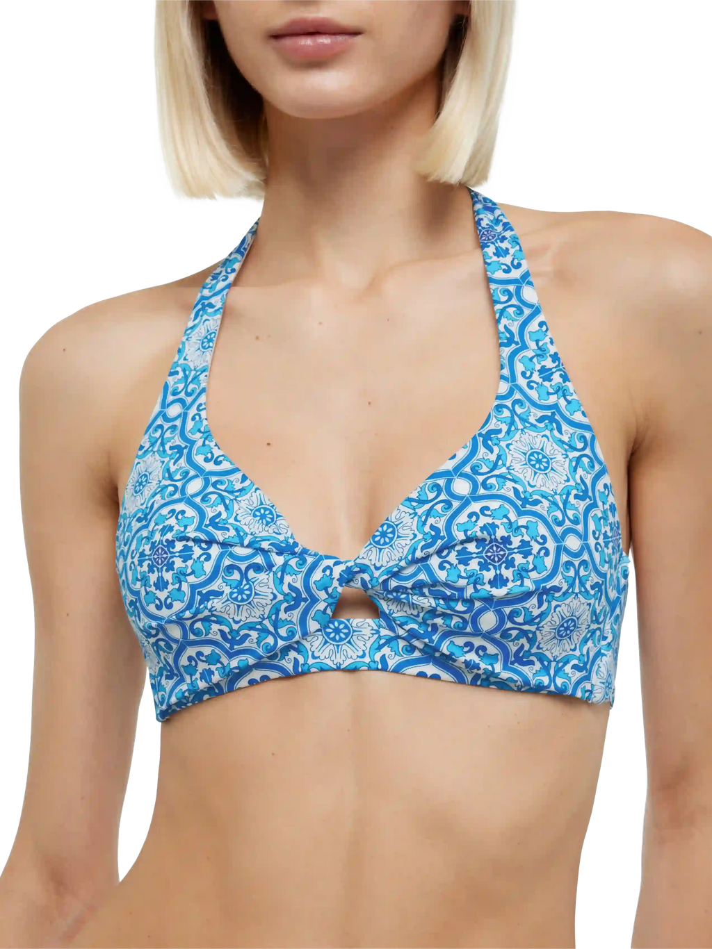Bikini bralette Leda Yali con stampa maioliche