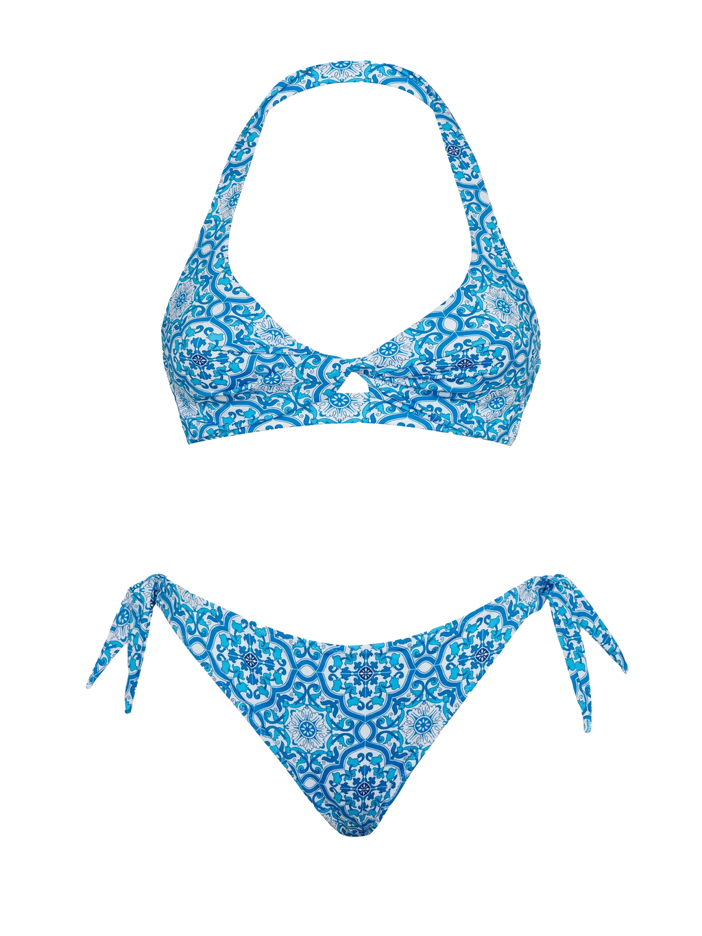 Bikini bralette Leda Yali con stampa maioliche