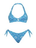 Bikini bralette Leda Yali con stampa maioliche