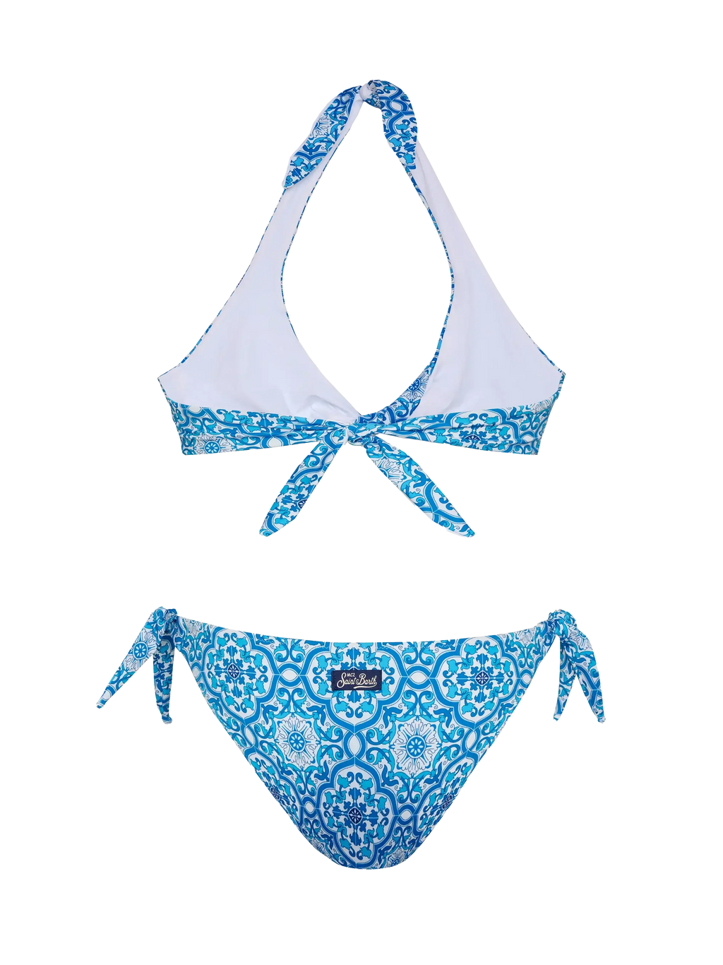 Bikini bralette Leda Yali con stampa maioliche