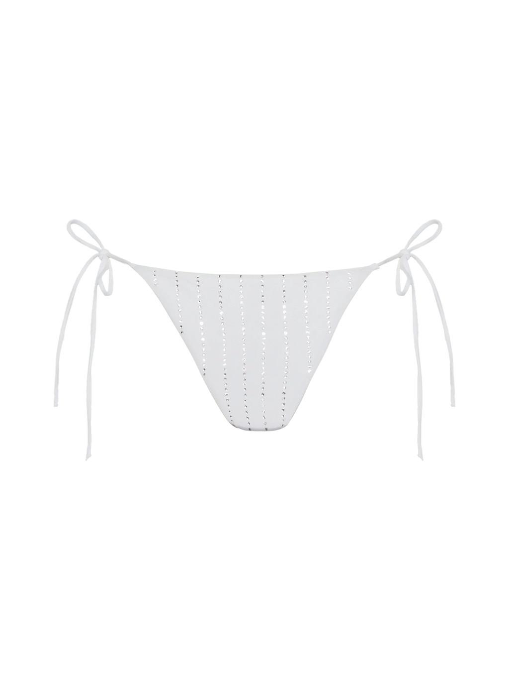 Slip mare Marielle bianco modello brasiliana con righe di strass