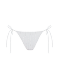 Slip mare Marielle bianco modello brasiliana con righe di strass