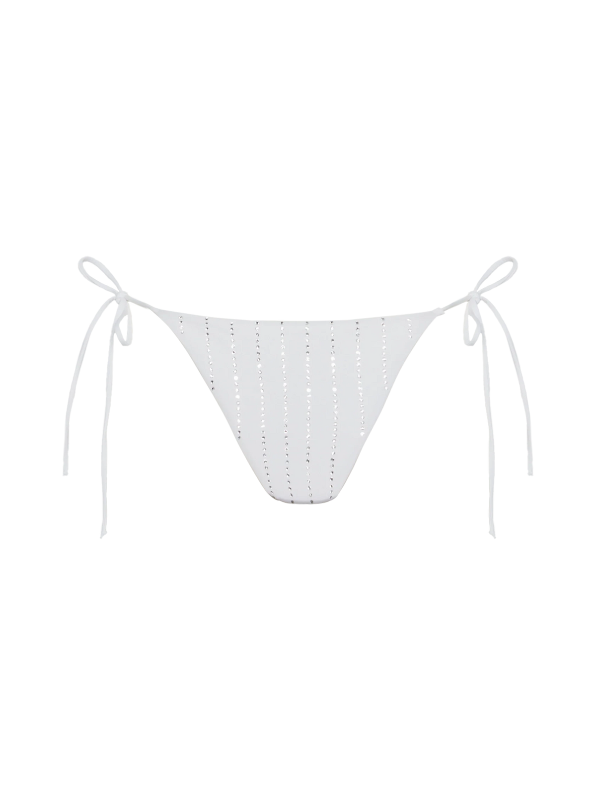 Slip mare Marielle bianco modello brasiliana con righe di strass