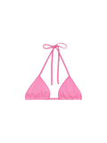 Top bikini a triangolo Leah String rosa in tessuto crinkle