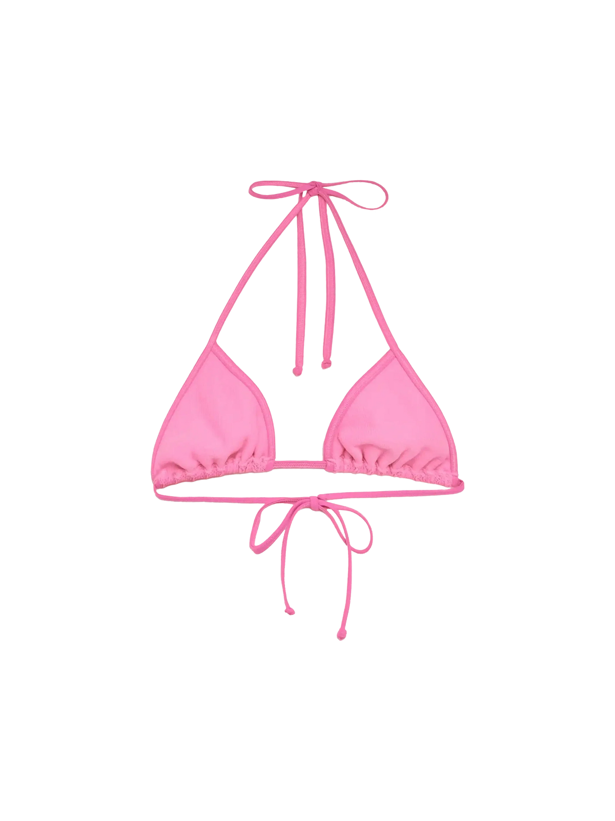 Top bikini a triangolo Leah String rosa in tessuto crinkle