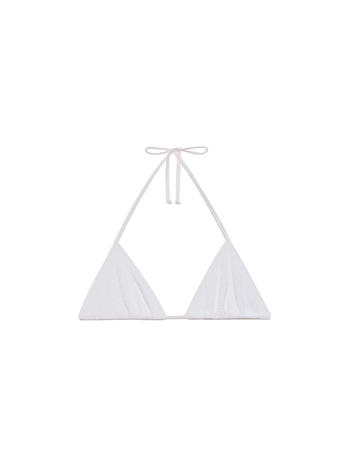 Top bikini a triangolo Leah String bianco in tessuto crinkle