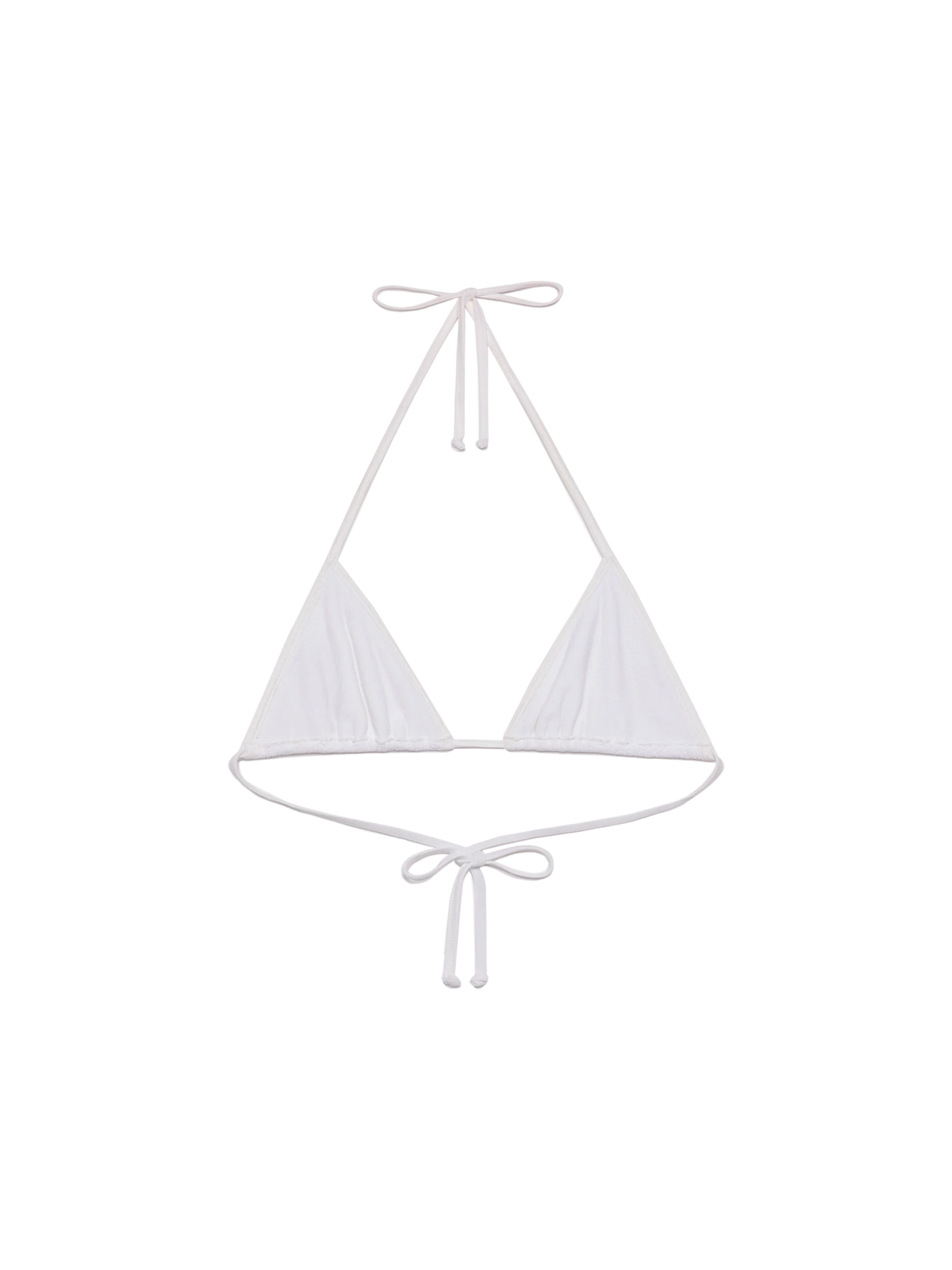 Top bikini a triangolo Leah String bianco in tessuto crinkle