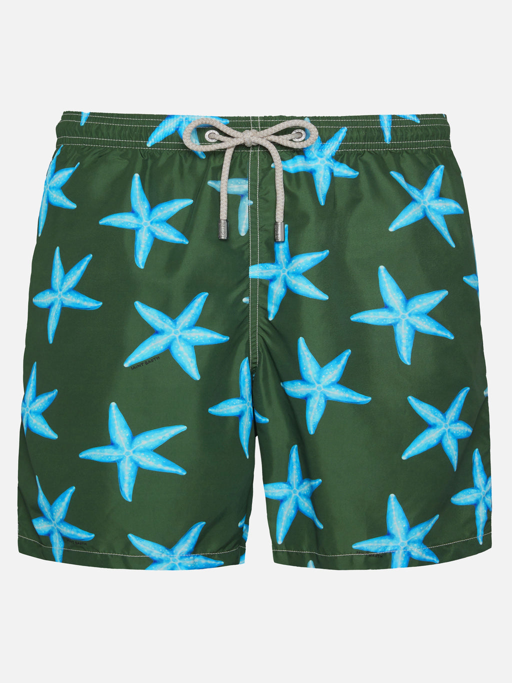 Costume mare Lighting verde militare con stampa stelle marine