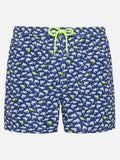 Costume mare Lighting Micro Fantasy blu navy con stampa squali