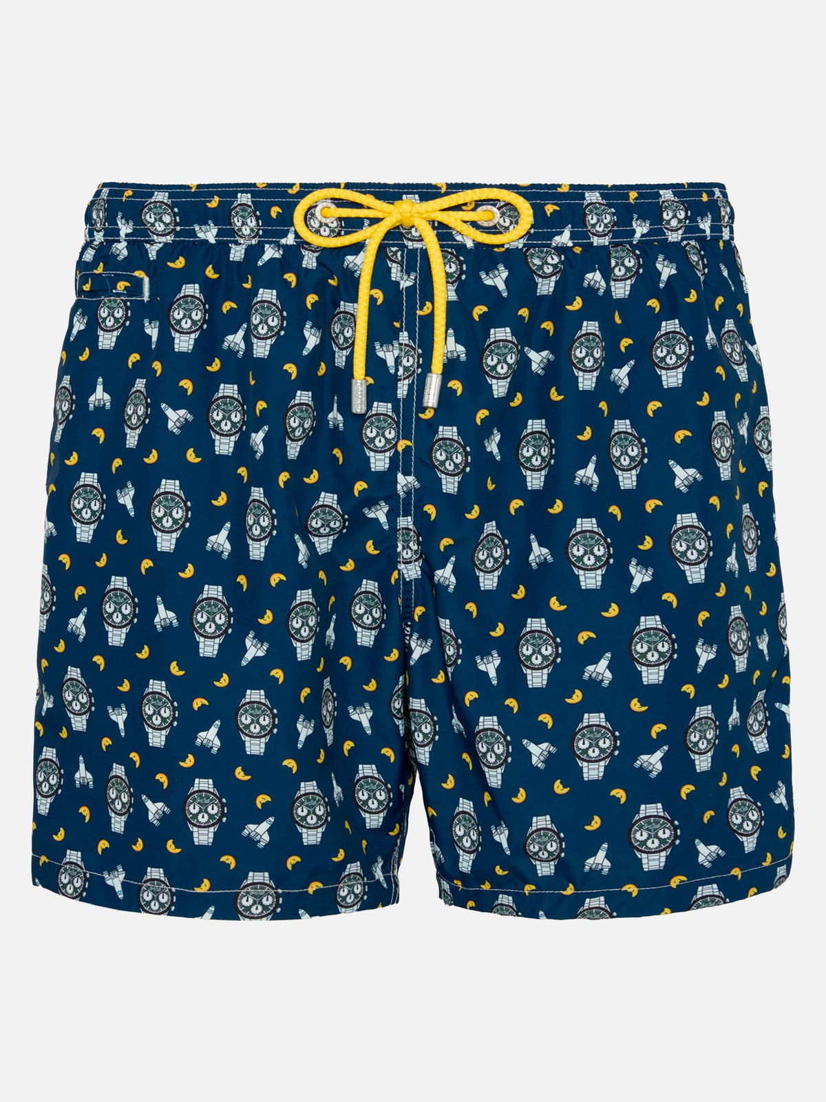 Costume mare Lighting Micro Fantasy blu navy con stampa orologi e luna