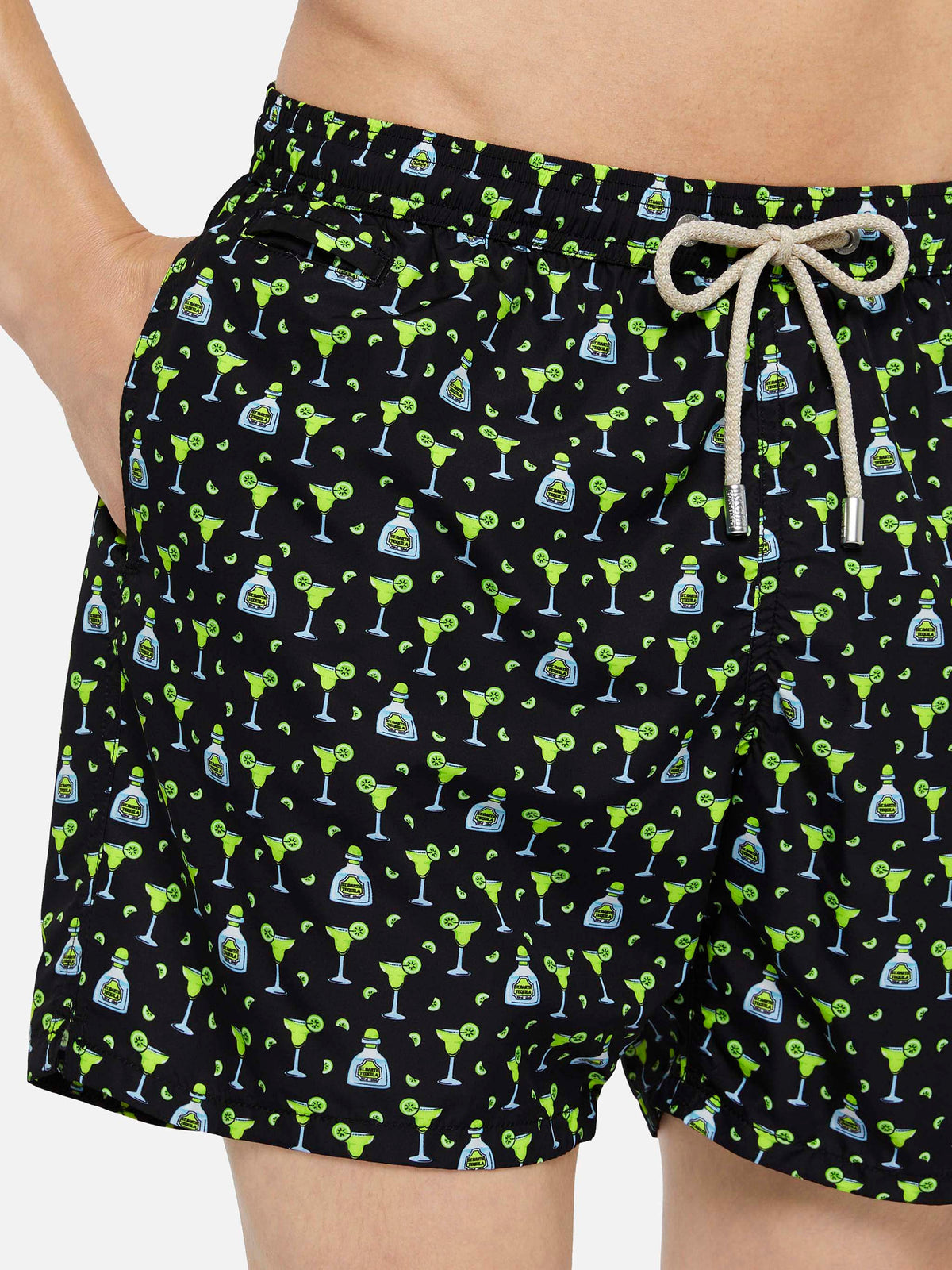 Costume mare Lighting Micro Fantasy nero con stampa margarita